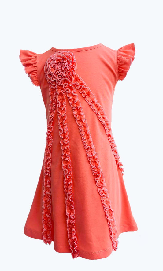 Rose Dress – Girls Ruffle Cotton Dress