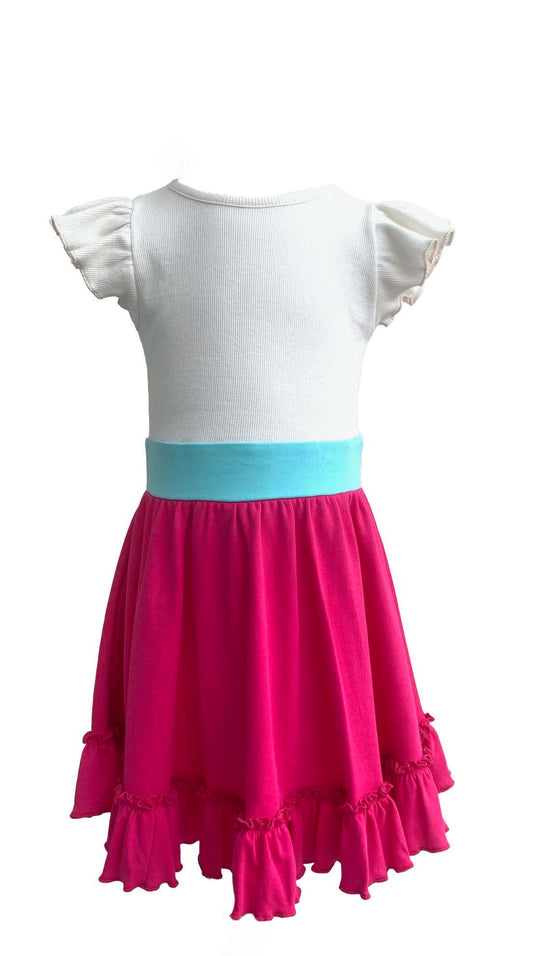 World Dress – Girls Color Block Cotton Dress