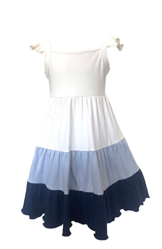 Sofia Dress – Girls Color Block Cotton Dress
